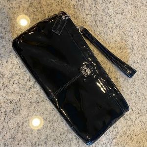Coach Black Patent Purse Wristlet Clutch Handbag